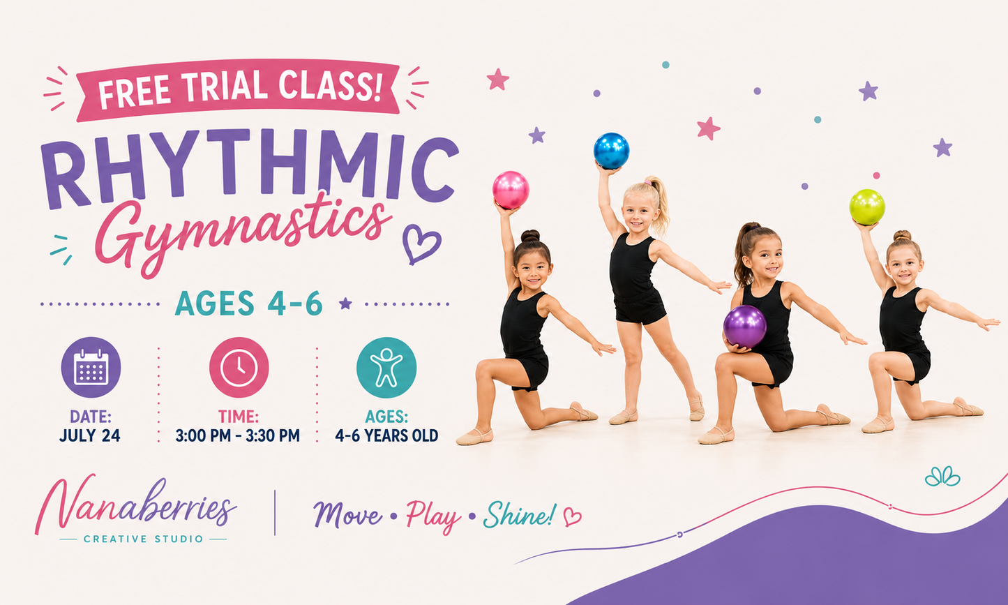 Rhythmic Trial Class (4-6yrs) Fri 3-3:30