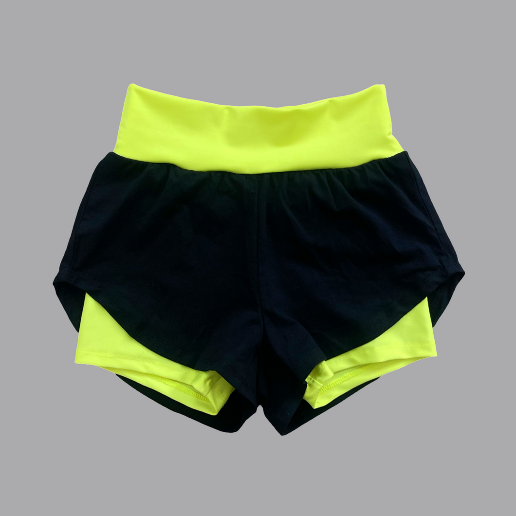 Double Shorts Neon Yellow