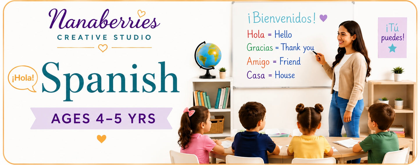 Spanish 1 (Ages 4-5) Tue/Wed 12PM TRACY